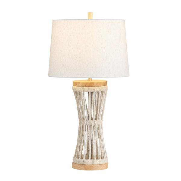 Crestview Collection 30.5"H Hemp Table Lamp - Coastal Charm With Rustic Hemp Rope & Polished Nickel Base For Style   Cvnzam008