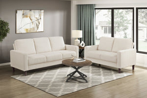 English Elm Modern 2-Piece Sofa Set - Cozy Beige Corduroy Upholstered Loveseat & 3-Seater For Stylish Living Rooms B011S01831