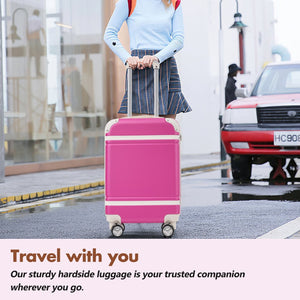 English Elm Hardshell Abs Suitcase Set with Tsa Lock Spinner Wheels Expandable 28 Inch Travel Pink N732P193485H