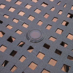 English Elm Christopher Knight Home® - PHOENIX Cast Aluminum 48in Round Patio Dining Table with Lattice Scrollwork and Umbrella Hole Bronze 49.25 L x 49.25 W x 5.25 H 54588.00BZE