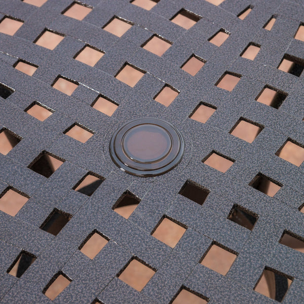 English Elm Christopher Knight Home® - PHOENIX Cast Aluminum 48in Round Patio Dining Table with Lattice Scrollwork and Umbrella Hole Bronze 49.25 L x 49.25 W x 5.25 H 54588.00BZE