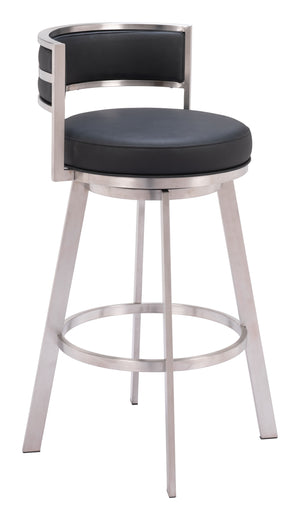 Gimsby Swivel Barstool Black 110044 Zuo Modern