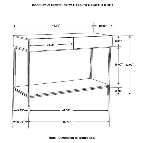 English Elm Terrace Solid Mango Wood Console Table with Drawers Whitewashed Foyer Accent B062P451718