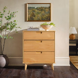 3-Drawer Groove Handle Solid Wood Dresser Natural Pine BR3DSLDRNP-T Walker Edison