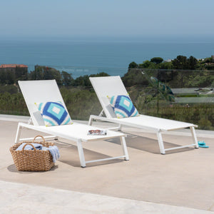 English Elm Christopher Knight Home® - Myers Chaise Lounge - Modern Outdoor Seating With Adjustable Backrest, Durable Aluminum Frame & Mesh 61407.00WWHIMP2