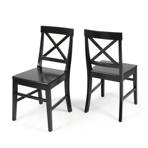 English Elm Christopher Knight Home® - Roshan Farmhouse Acacia Wood Dining Chairs, Set Of 2 - Rustic Black, Durable Comfort For Every Meal 62888.00BLK