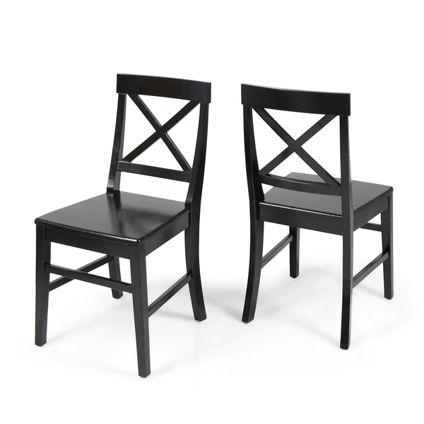English Elm Christopher Knight Home® - Roshan Farmhouse Acacia Wood Dining Chairs, Set Of 2 - Rustic Black, Durable Comfort For Every Meal 62888.00BLK