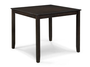 English Elm 5pc Rich Dark Wood Finish Square Dining Set with Ladder-Back Chairs, Compact 36" Table for Nooks B011P375960