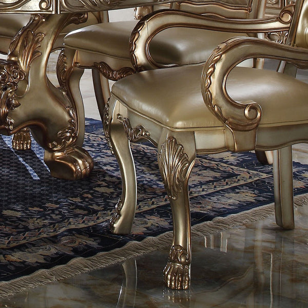 English Elm Bone Padded Side Chair Set Of 2 - Elegant High-Back Design In Luxe Gold Patina Finish For Comfort B062P209247