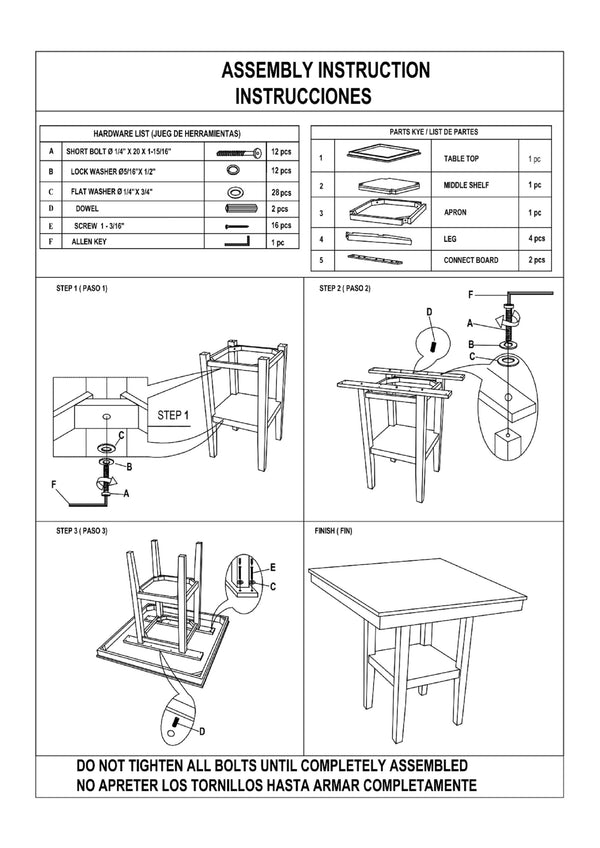 English Elm Rustic 5-Pc Counter Height Dining Set with Square Wood Top, Upholstered Ladder-Back Chairs, Chic Finish Antique White+Gray 44 L x 44 W x 18 H B011P186071