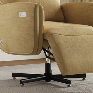 English Elm Power Swivel Velvet Recliner with Usb Charging for Living Room or Home Office Yellow W3568P431985