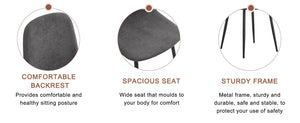 English Elm Expandable Dining Set Seats Eight with Linen Chairs and Dual Tone Mdf Table Dark Gray,Walnut+Black W1151S04695