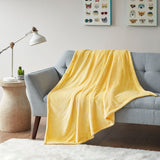 Intelligent Design Microlight Plush Casual Oversized Throw ID50-843 Yellow