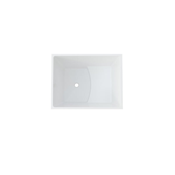 English Elm 35" Freestanding Acrylic Soaking Tub Rectangular Spa Design with Ergonomic Seat Glossy White T3785P380646