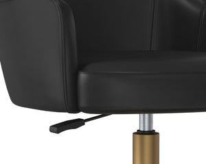 Sunpan Franklin Office Chair - Rustic Mid-Century Modern Design with Bronze Base for Stylish Workspaces Vintage Black