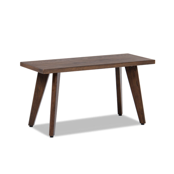 English Elm Jennifer Taylor Home - Capri Solid Red Oak Wood Bench 35.5" Dark Brown — Handcrafted Mid-Century Tapered Legs, Slim Profile for Small Spaces B2719P395570