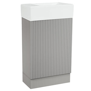English Elm 18.6" Bathroom Vanity with Sink and Ceramic Top, MDF Cabinet with Door, TP Holder & Shelf Grey N725P212181E