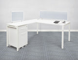 OSP Home Furnishings Prado L Workstation in White White