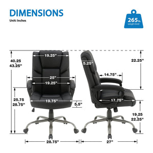 OSP Home Furnishings Execuative Faux Leather Office Chair with Lumbar Support and Pneumatic Height Adjustment FL14571-U6