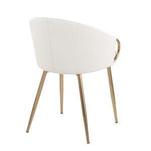 English Elm Chair with Silver Metal Frame and Padded Faux Leather Seat for Modern Dining Spaces White B202P471299