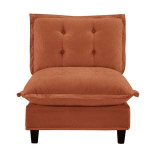 English Elm 73 Armless Chenille Modular Sofa Flexible Reconfigurable Seating for Modern Living Rooms Orange W714P448404