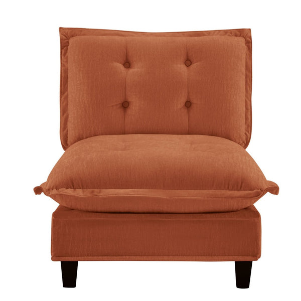 English Elm 73 Armless Chenille Modular Sofa Flexible Reconfigurable Seating for Modern Living Rooms Orange W714P448404