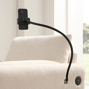 English Elm 37" Oversized Chenille Armchair with Ottoman Usb Charging Pocket Spring Living Room Beige N723P387145A