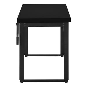 English Elm Computer Desk – Adjustable Standing Workstation, Modern Black Laminate & Metal, Perfect For Home Office B2710P219897