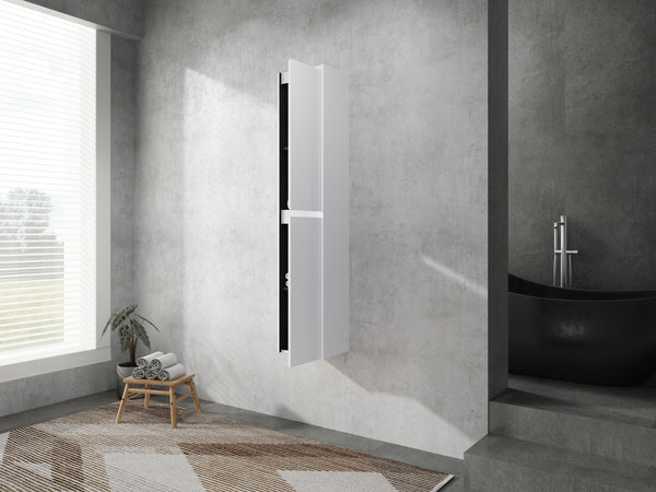 English Elm 12" Bathroom Side Cabinet - Sleek Wall-Mounted Design With Soft-Close Doors For Organized Storage W999S00278