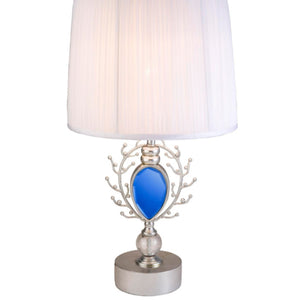 English Elm 27.75" Just Dazzle Polyresin Table Lamp Silver with Crackle Glass Orb Base & Turquoise Gem Pendant B072116200