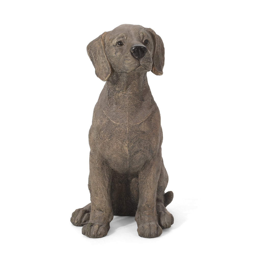 English Elm Christopher Knight Home® - MGO Puppy Garden Statue Dark Brown Cast Stone Magnesium Oxide Outdoor Decor Vintage Wash 19.5" H 70879.00