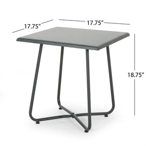 English Elm Christopher Knight Home® - ALDER Modern 18" Steel Side Table with X-Base Accent Finish – Sturdy Outdoor/Indoor End Table Grey 62848.00GRY