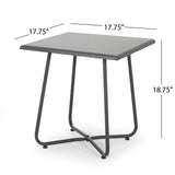 Christopher Knight Home® - Noble House - Alder Outdoor Modern 18" Side Table with Steel Legs -