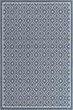 Unique Loom Outdoor Trellis Kafes Machine Made Geometric Rug Navy Blue, Ivory 6' 1" x 9' 0"