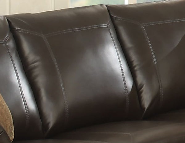 English Elm Tranditional Vintage Dark Brown Leather Sofa - 3-Seater With Curved Armrests & 2 Pillows For Comfort B347P408523-GIGA