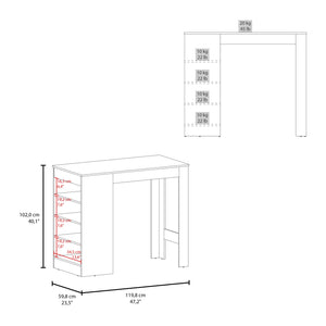 English Elm Greer Vertical Bar Table with 4 Open Shelves, Compact Space-Saving Home Bar for Small Rooms B200P362008