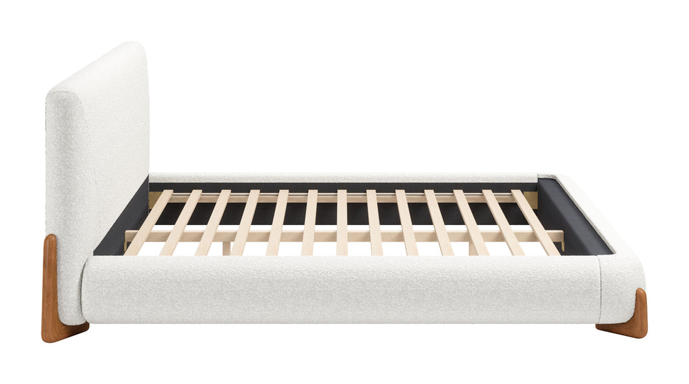 Zuo Modern Baris Modern Queen Bed - Stylish Polyester Fabric Design For Contemporary Home Décor Solutions White 100% Polyester,Rubberwood,Mdf,Plywood 110664-zuo-modern