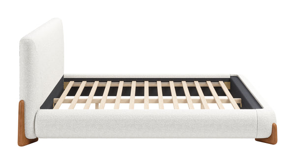 Zuo Modern Baris Modern Queen Bed - Stylish Polyester Fabric Design For Contemporary Home Décor Solutions White 100% Polyester,Rubberwood,Mdf,Plywood 110664-zuo-modern