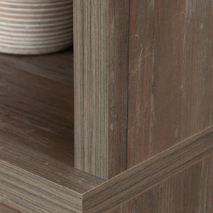 English Elm Library Hutch – Elegant Brown Finished Storage Solution With Adjustable Shelves For Versatile Use B356P367885