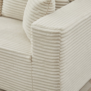 English Elm 106" Cloud Sectional Couch - Modern L-Shape Modular Sofa With Plush Corduroy, No Assembly Needed! W1143S00026