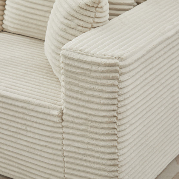 English Elm 106" Cloud Sectional Couch - Modern L-Shape Modular Sofa With Plush Corduroy, No Assembly Needed! W1143S00026