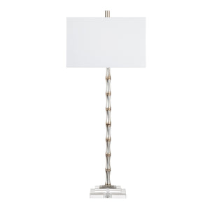 Crestview Collection Transitional Buffet Lamp - Slim Bamboo Design With Champagne Finish & Crystal Base For Elegant Lighting   Cvaer2022