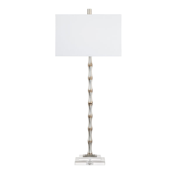 Crestview Collection Transitional Buffet Lamp - Slim Bamboo Design With Champagne Finish & Crystal Base For Elegant Lighting   Cvaer2022