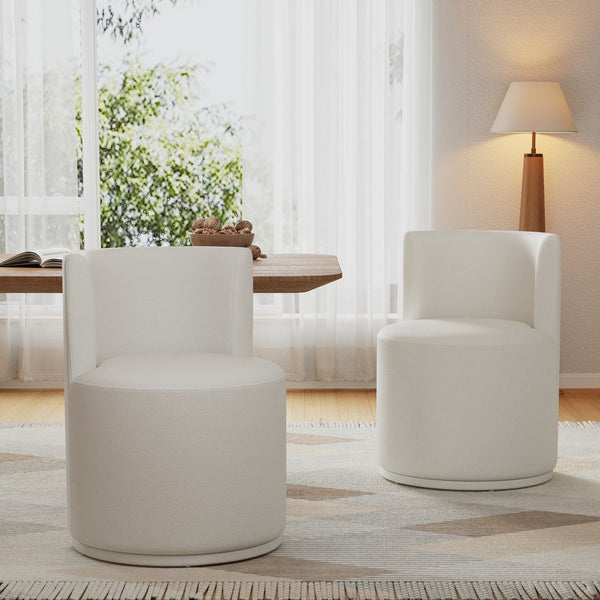 English Elm Christopher Knight Home® - Modern Swivel Upholstered Side Chair Set Of 2 - Beige, Plush Comfort For Stylish Living Spaces N768P331578B_2