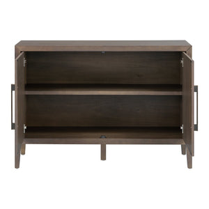 English Elm U_style Farmhouse Pine Veneer Buffet Cabinet with Double Doors for Kitchen or Entryway Brown N711P410389D
