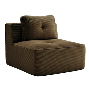 English Elm Armless Modular Sofa Seat Corduroy Upholstered Deep Cushion Living Room Lounge Chair Brown W714P364708
