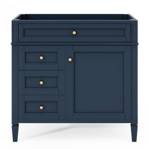 English Elm 36'' Modern Bathroom Vanity Cabinet With 2 Drawers & Tip-Out Drawer, Solid Wood Frame & Style N710P256582C