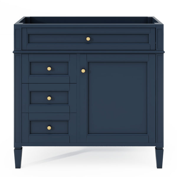 English Elm 36'' Modern Bathroom Vanity Cabinet With 2 Drawers & Tip-Out Drawer, Solid Wood Frame & Style N710P256582C