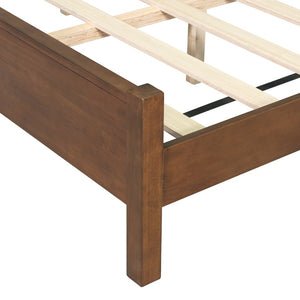English Elm Queen Platform Bed Solid Wood Frame Velvet Headboard Modern Minimalist Bedroom N770PQ375070D