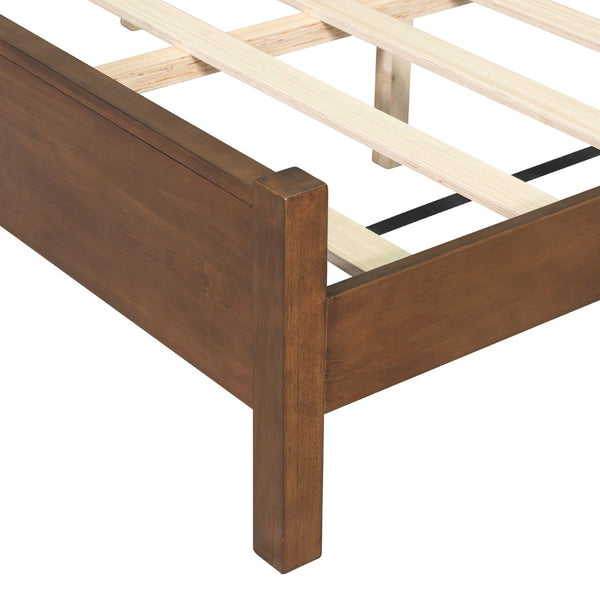 English Elm Queen Platform Bed Solid Wood Frame Velvet Headboard Modern Minimalist Bedroom N770PQ375070D